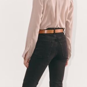 NWT Everlane The Way High slim jeans coal black size 24 SHORT